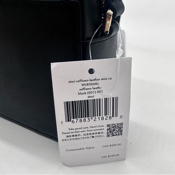 Kate Spade Mini Staci Camera Leather Crossbody Bag Black - Picture 9 of 9